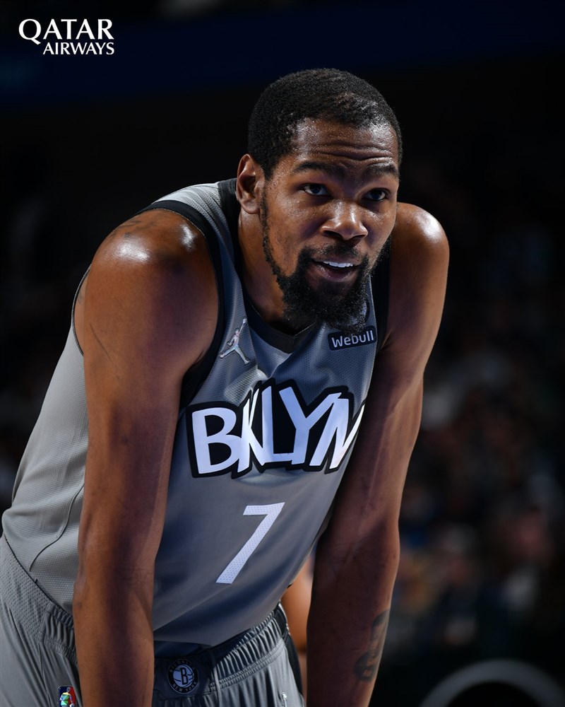 美國職籃NBA布魯克林籃網的杜蘭特7日攻下24分,籃網最終102比99客場擊敗達拉斯獨行俠。(圖取自twitter.com/BrooklynNets)