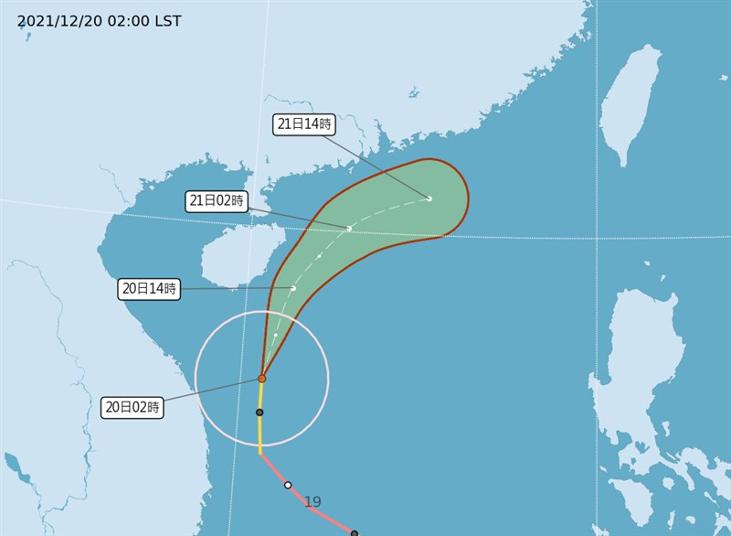 中央氣象局指出，中度颱風雷伊強度正在減弱中，其外圍及殘留水氣將讓台灣各地接下來這3天易降雨。（圖取自氣象局網頁cwb.gov.tw）