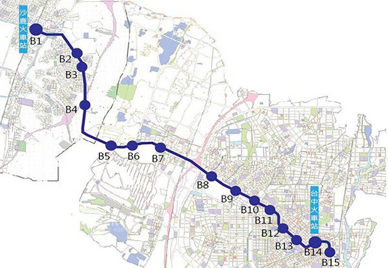 前台中市長林佳龍任內規劃的台中捷運藍線共15站。（圖取自facebook.com/forpeople）