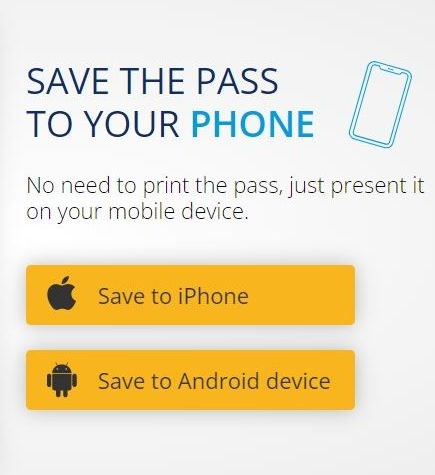 若使用桌機版本，上傳完QR code後，點選Save to iPhone。（圖取自DIGITAL Covid Pass網頁getcovidpass.eu）