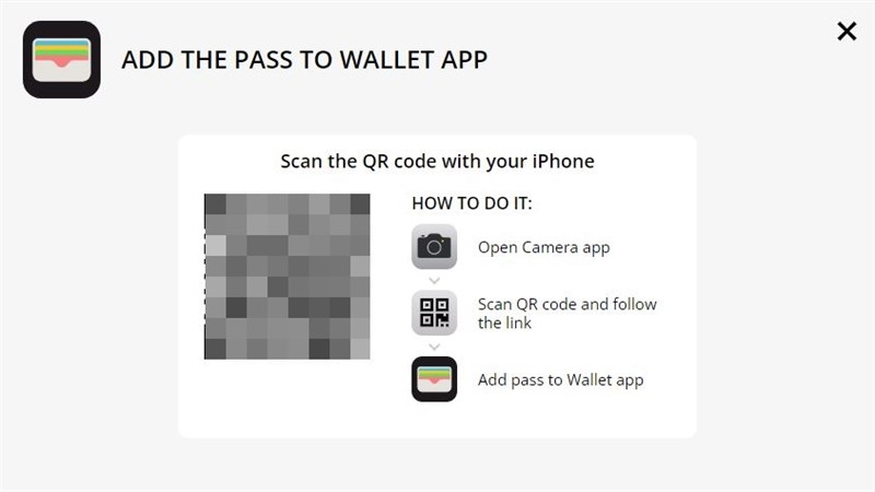 用手機根據指示掃描QRcode，即跳轉至Apple Wallet並存入。（圖取自DIGITAL Covid Pass網頁getcovidpass.eu）