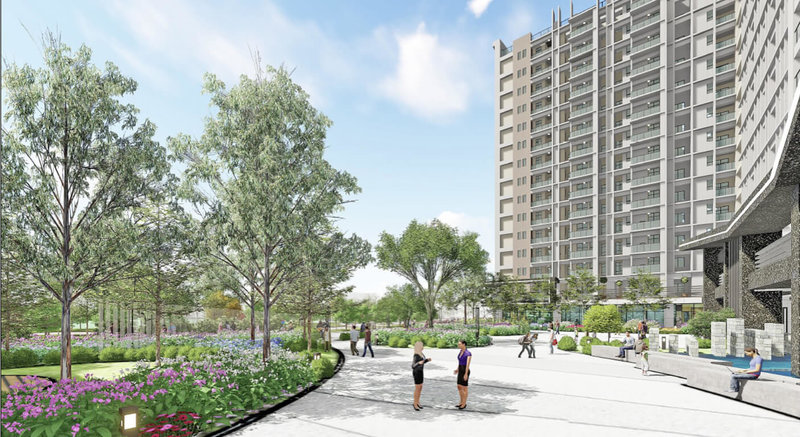 高雄市都發局12日指出,為落實居住正義,市府規劃社宅地點不乏市區精華地段,如捷運南岡山站周邊的岡山社宅等。圖為完工模擬圖。(高雄市都發局提供)中央社記者蔡孟妤傳真 111年1月12日
