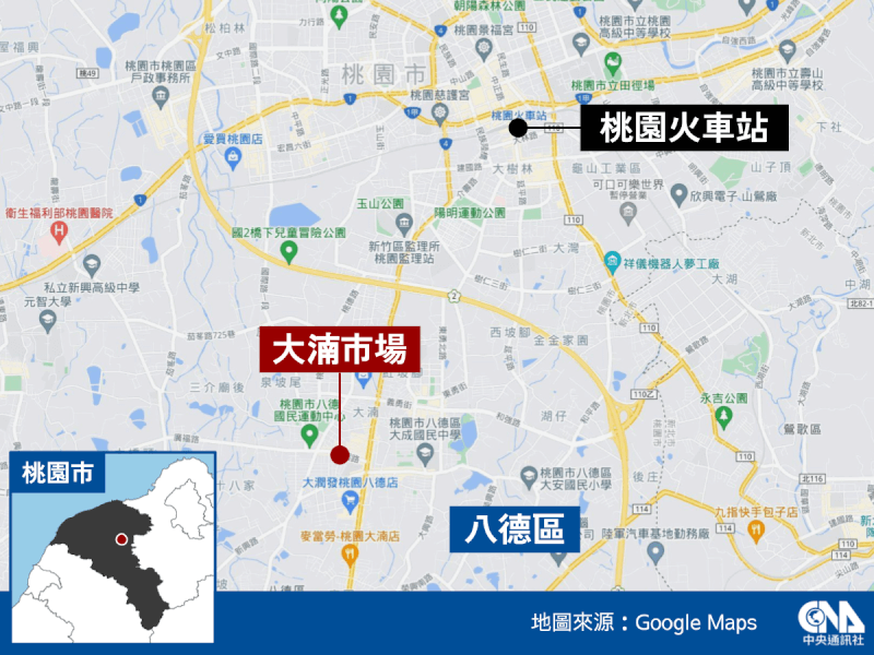 桃園市長鄭文燦表示,針對感染源不明的大湳市場攤商個案,大湳市場19日起休市3天。(中央社製圖)