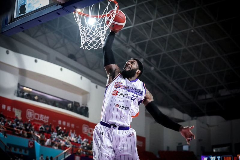 P. LEAGUE+新竹街口攻城獅隊23日上場11名球員都有得分紀錄,其中洋將大勝攻下全隊最高17分,助隊終場以91比65大勝桃園領航猿隊。(P. LEAGUE+提供)中央社記者黃巧雯傳真 111年1月23日