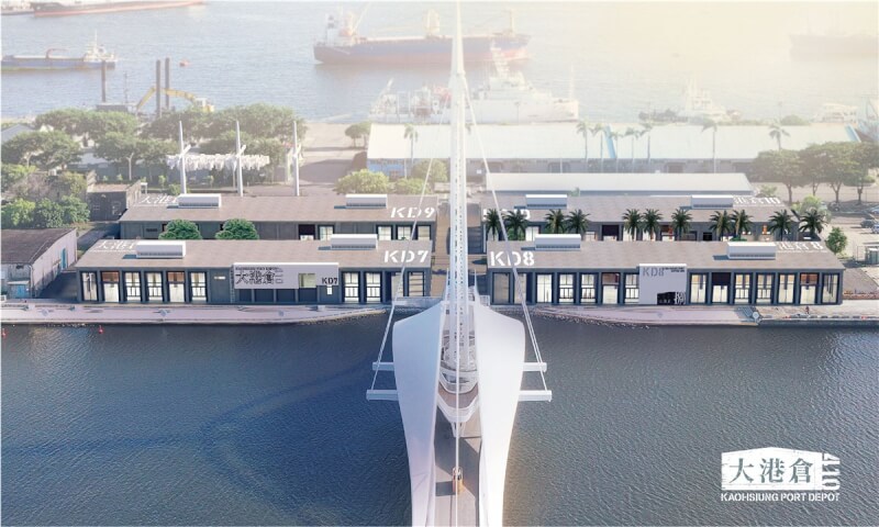 緊鄰大港橋的「大港倉410」複合商場28日開幕,高雄港區土地開發公司表示,將引入餐飲、運動、休閒、科技娛樂等商業機能。(高雄港區土地開發公司提供)中央社記者曾以寧傳真 111年1月26日