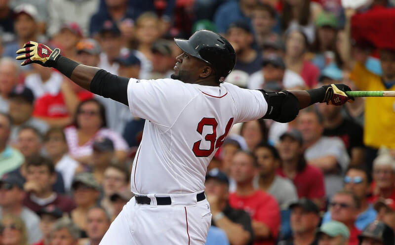 前紅襪重砲「老爹」歐提茲(前)成功進入名人堂。(圖取自facebook.com/davidortiz)