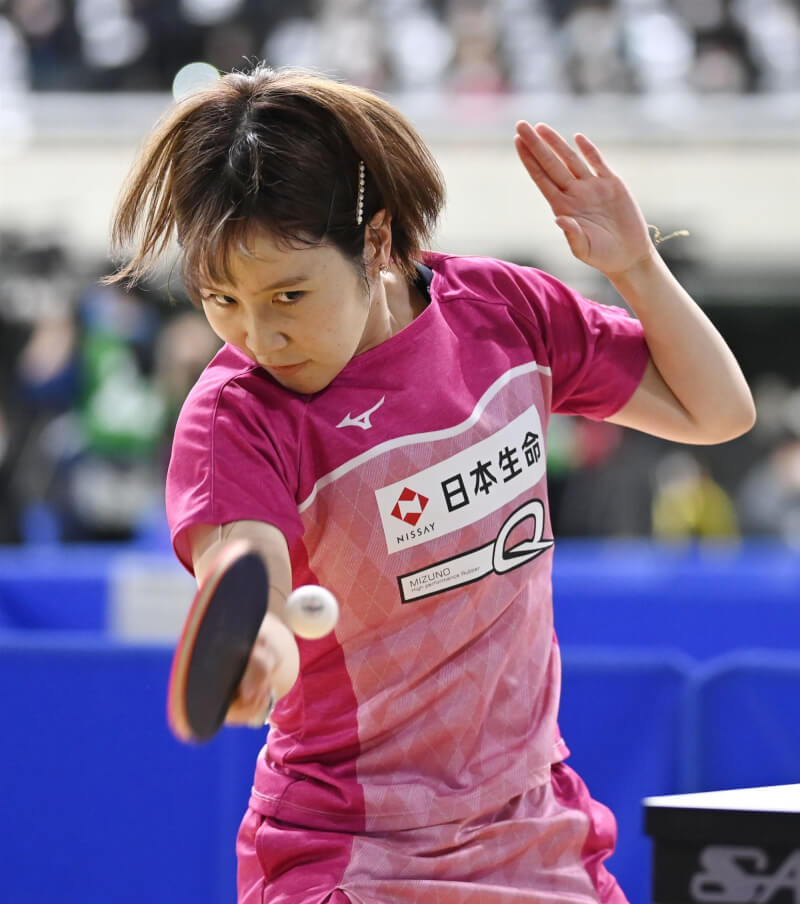 日本桌球女選手平野美宇29日快篩陽性,被迫在日本桌球錦標賽棄權。(共同社)