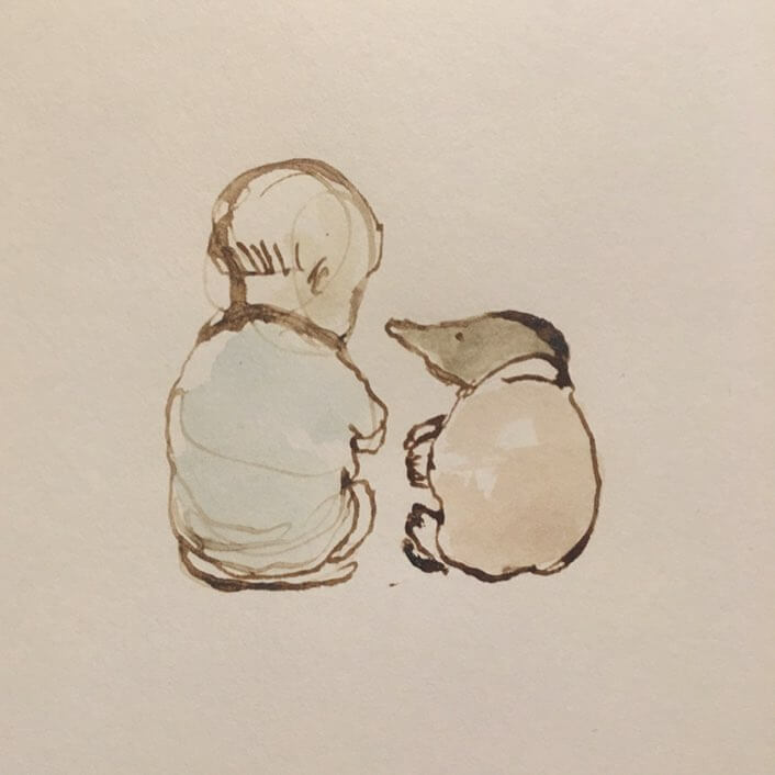 2018年1月,男孩與鼴鼠的故事開始成形。(圖取自instagram.com/charliemackesy)
