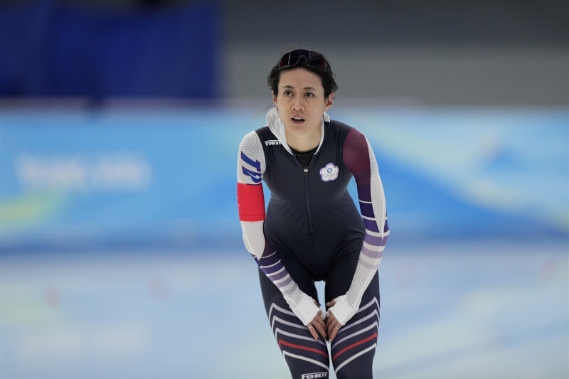 競速滑冰女將黃郁婷參加北京冬奧時，因不當言行引發爭議。（美聯社）