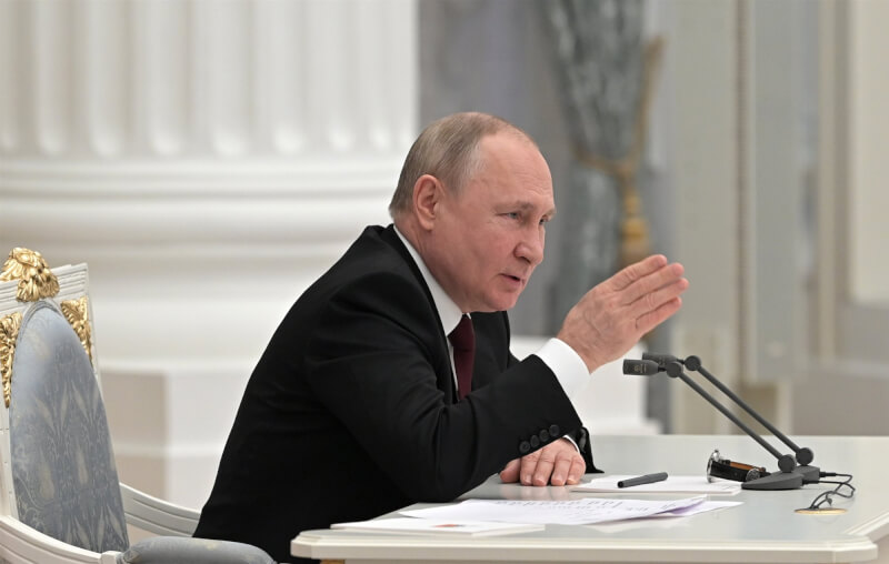 俄羅斯總統蒲亭宣布將對烏克蘭採取「特種作戰」。(圖取自twitter.com/KremlinRussia_E)