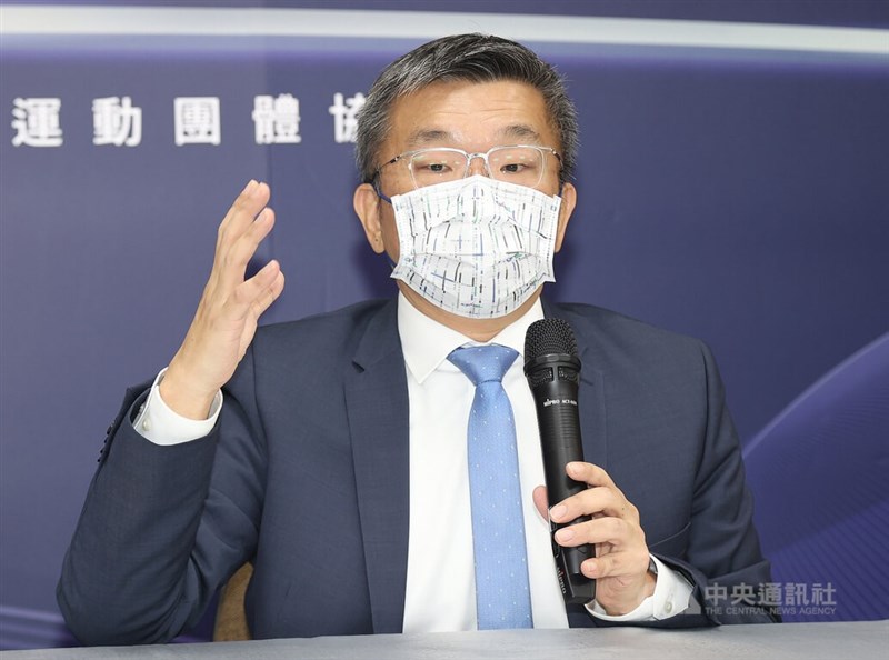 中華職棒會長蔡其昌(圖)表示,關於第6隊已經有初步結論,台鋼確定將在3月2日下午到聯盟遞交加盟意向書。中央社記者張新偉攝 111年2月25日