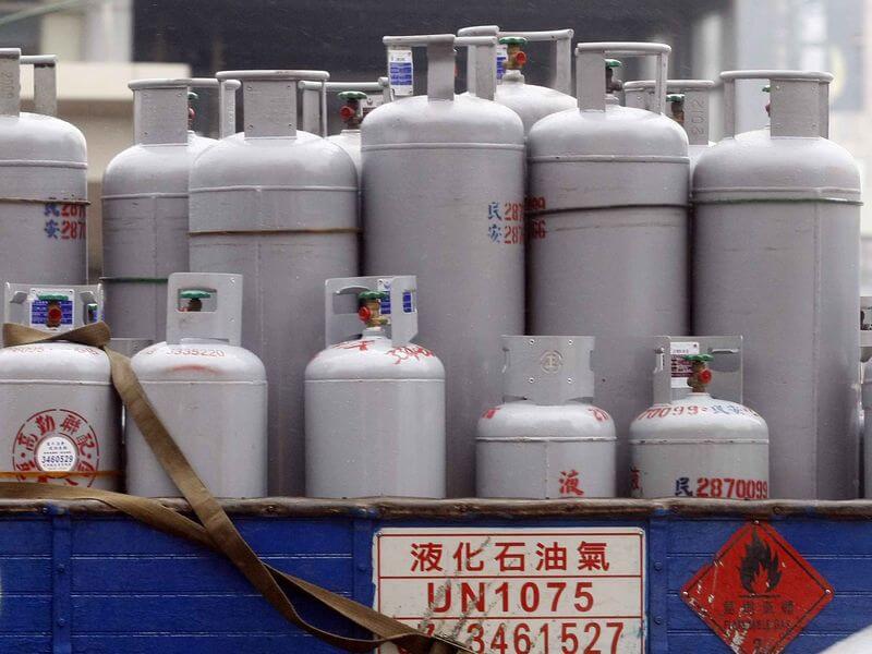 中油宣布12月家庭用桶裝瓦斯價格不調漲。（中央社檔案照片） 