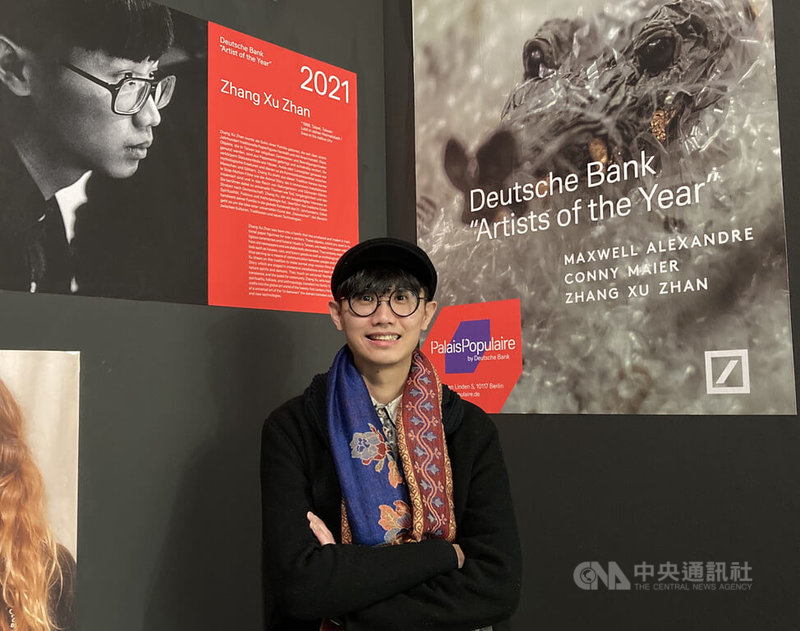 張徐展獲選為德意志銀行年度藝術家，目前在柏林展出新作。中央社記者林育立柏林攝 111年3月13日
