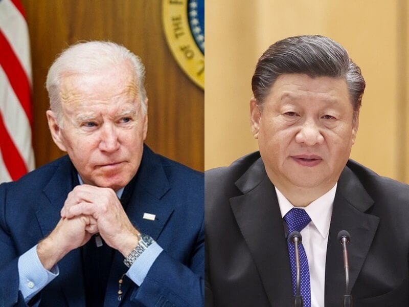 白宮國安會戰略溝通協調官柯比表示，台灣、烏克蘭等議題，都可能是美國總統拜登（左）與中國國家主席習近平（右）即將舉行的電話會談重點。（左圖取自facebook.com/WhiteHouse，右圖為中新社）