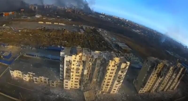 圖為馬立波被俄軍轟炸後的俯瞰照。(圖取自facebook.com/DPSUkraine)