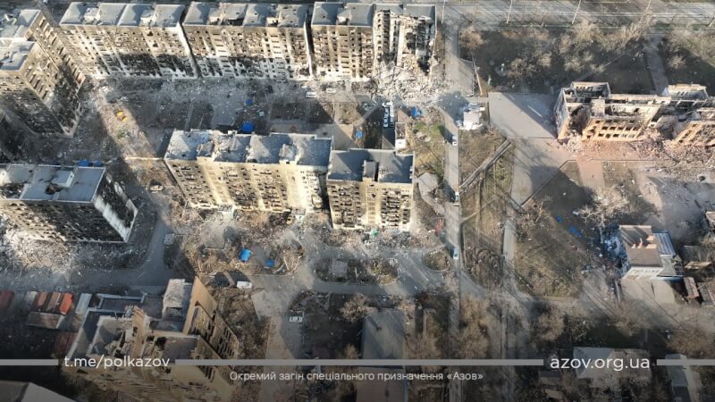 馬立波市長辦公室說,馬立波9成建築物受損,4成被摧毀。(圖取自twitter.com/StratCom_AFU)