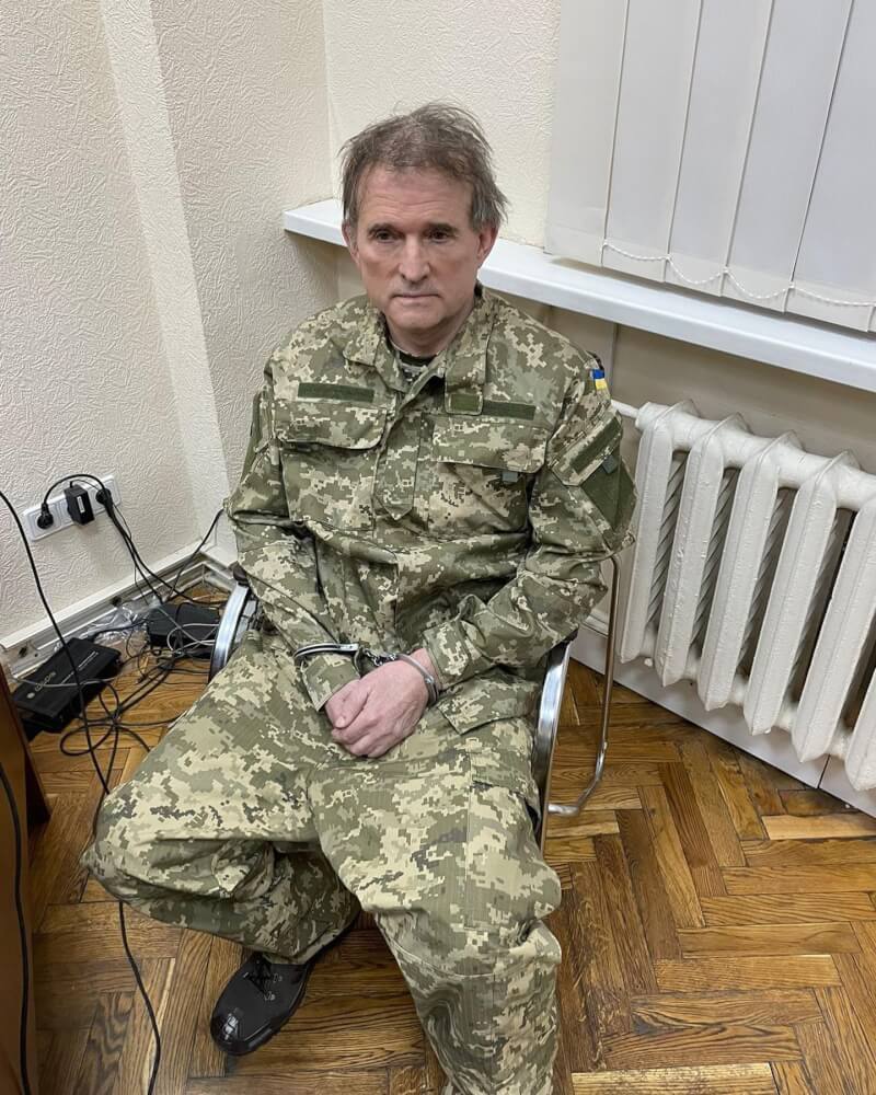 烏克蘭去年逮捕被控叛國罪的親俄前國會議員梅維楚克（圖）。（圖取自instagram.com/zelenskiy_official）