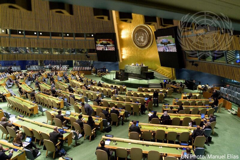 聯合國大會26日通過決議案，要求安全理事會5個常任理事國未來行使否決權必須證明具有正當性。（圖取自facebook.com/unitednations）
