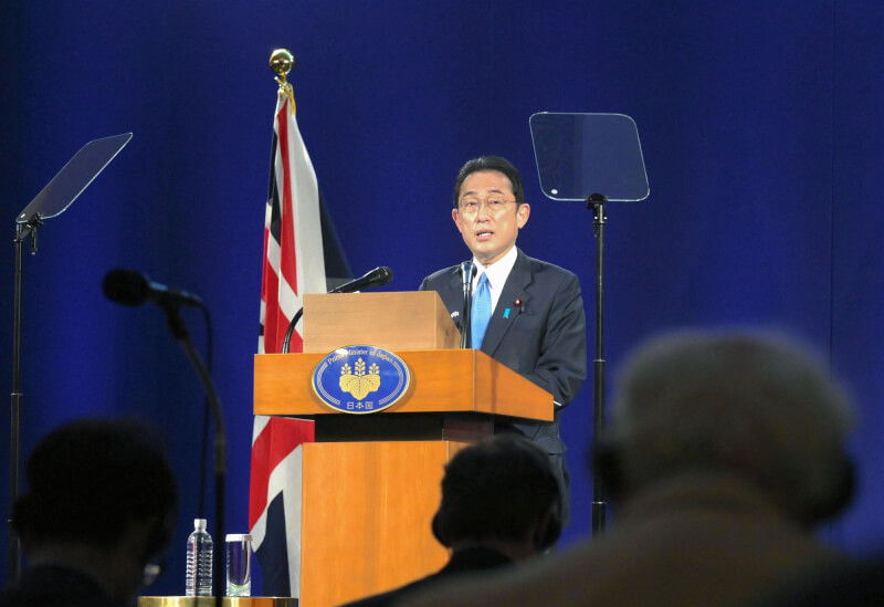 日本首相岸田文雄表示，台灣海峽的和平與穩定不僅對日本很重要，也攸關國際情勢穩定。（共同社）