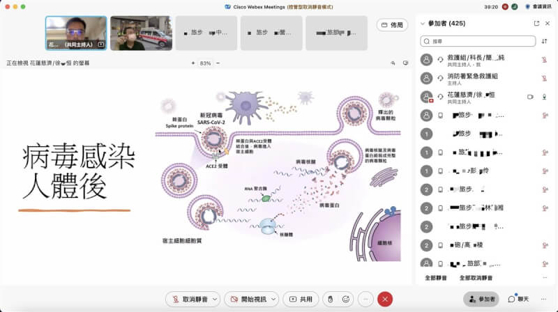 因應國軍將加入防疫勤務,消防署12日晚間透過新聞稿表示,第一階段線上教育課程計有440名國軍同步參與,13日將於新北市消防局海山分隊展開第二階段實務訓練。(消防署提供)中央社記者黃麗芸傳真 111年5月12日