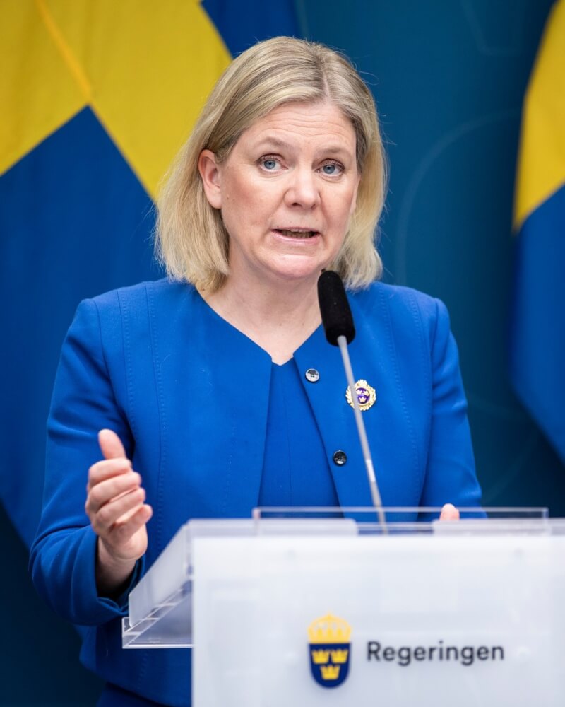 瑞典總理安德森宣布，16日將前往國會，就加入北約尋求支持。（圖取自facebook.com/magdalenaeandersson）