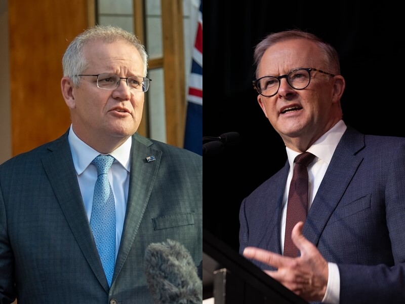 澳洲廣播公司預測，在野的勞工黨可能推翻目前執政的保守派聯盟。左為澳洲總理莫里森，右為工黨領導人艾班尼斯。（左圖取自facebook.com/scottmorrisonmp ，右圖取自facebook.com/AlboMP）