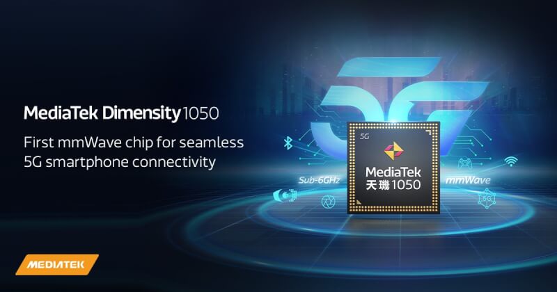 聯發科23日發布旗下首款支持5G毫米波的行動平台天璣1050。（圖取自facebook.com/MediaTekTaiwan）