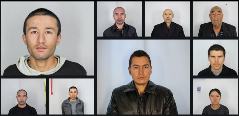 「新疆警察文件」揭露2900名維吾爾族被囚禁者的照片。（圖取自網頁xinjiangpolicefiles.org）