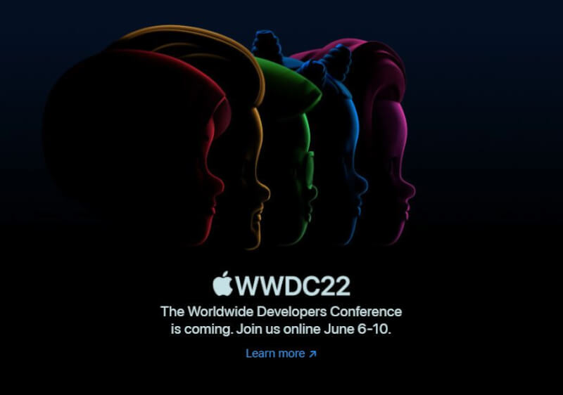 蘋果公司公布2022年全球開發者大會（WWDC）議程及相關活動。（圖取自蘋果官方網頁apple.com）