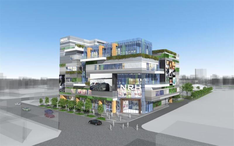 屏東市舊酒廠停車場整體開發興建移轉營運案新建工程,結合智慧型時尚商業中心,打造家人與朋友的區域級聚樂地標,29日動土,預計24個月後完工。圖為模擬示意。(品川國際開發公司提供)中央社記者李卉婷傳真 111年5月29日