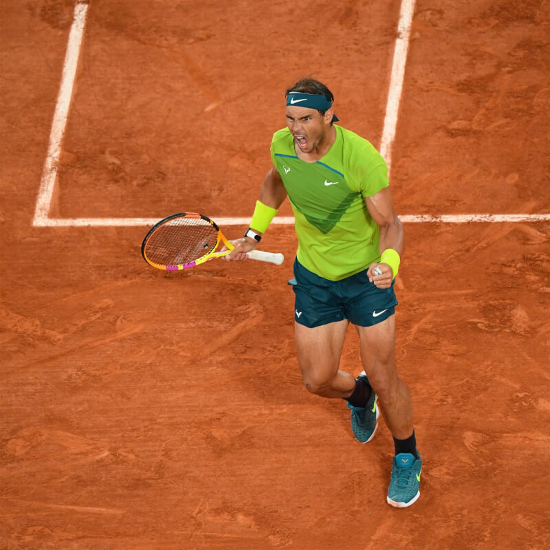 西班牙「蠻牛」納達爾4日若能在法國網球公開賽奪冠，36歲的他將成為賽史最年長的男子單打冠軍得主。（圖取自twitter.com/rolandgarros）