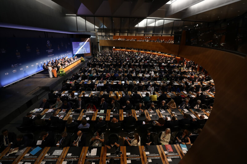 WTO部長級會議12日在瑞士日內瓦召開。（圖取自twitter.com/wto）