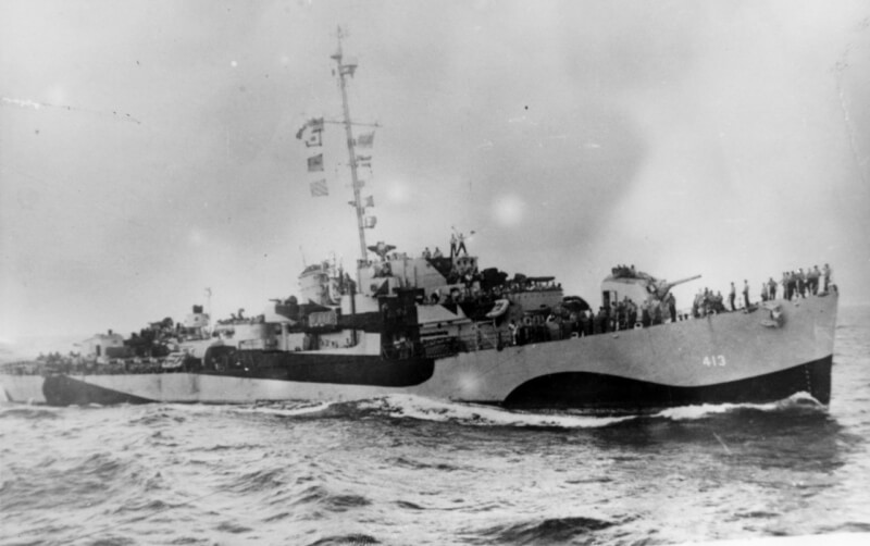 二次世界大戰期間沈沒的美國海軍「羅伯茲號」驅逐艦（圖），在菲律賓外海水深將近7000公尺處尋獲。（圖取自twitter.com/USNavy）