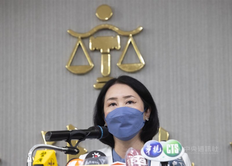 立委涉貪案6日宣判,台北地院發言人黃珮禎(圖)說明判決結果。中央社記者謝佳璋攝 111年7月6日