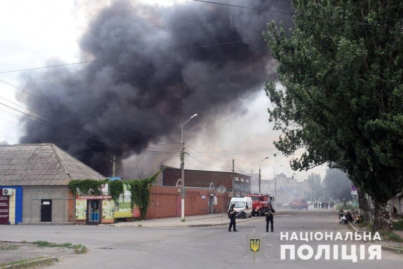 圖為俄軍6日攻擊烏克蘭東部頓內茨克州。（圖取自facebook.com/UA.National.Police）