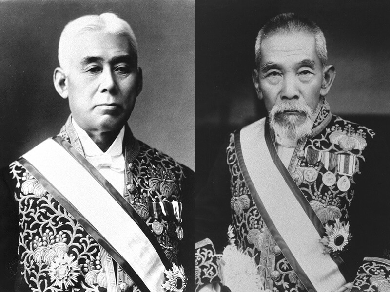 圖為遇刺身亡時擔任日本首相的原敬（左）、犬養毅（右）。（圖取自維基共享資源，版權屬公有領域）