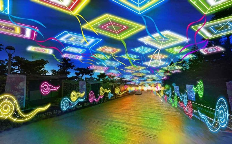 2022澎湖追風音樂節8月13日起至9月24日將在馬公觀音亭園區登場,由澎湖秋瘋季的燈光節轉型,結合澎湖的風、光、音樂、故事等特性,愈夜愈美麗。(澎管處提供)中央社 111年7月15日