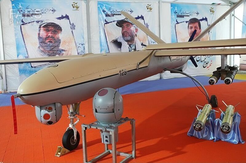 CNN報導，一支俄國代表團6月至少2次訪問伊朗中部一處機場，檢視可攜帶武器的無人機。圖為Shahed-129型無人機。（圖取自維基百科共享資源，作者：Fars Media Corporation，CC BY 4.0）