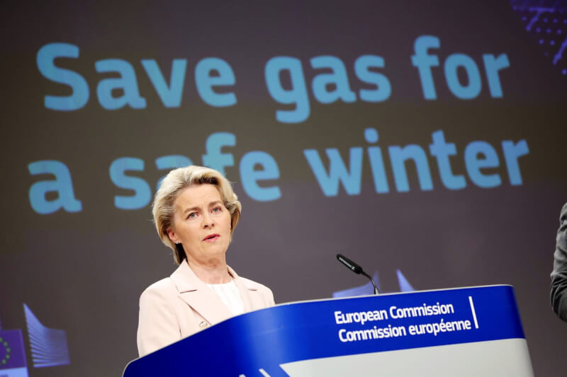 歐洲聯盟執行委員會20日敦促歐盟各國，在今後數月將天然氣需求量減少15%。圖為執委會主席范德賴恩。（圖取自twitter.com/vonderleyen）