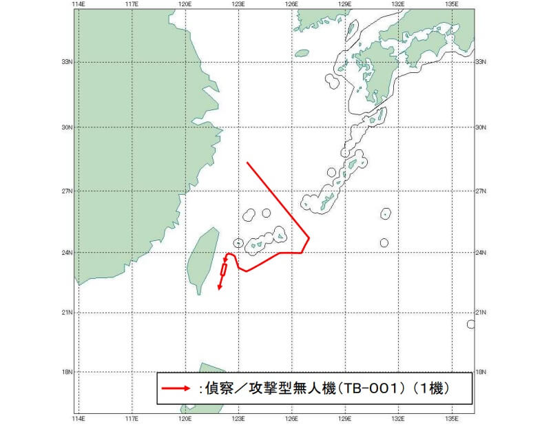 日本防衛省統合幕僚監部公布，25日共軍動向。（圖取自日本防衛省網頁mod.go.jp）