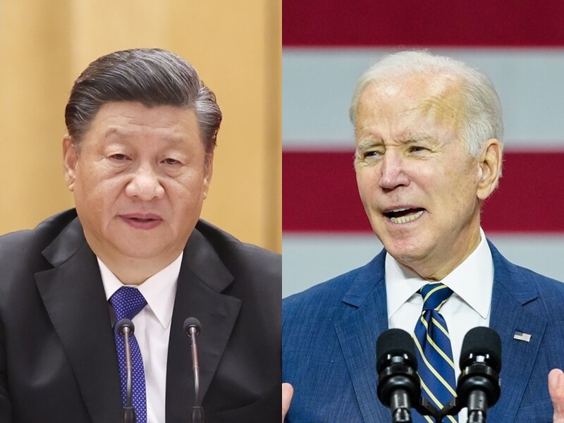 美國總統拜登（右）與中國國家主席習近平（左）28日通話，路透社引述專家分析，兩人談到台灣時大多避開會升高緊張的言辭。（左圖為中新社，右圖取自facebook.com/WhiteHouse）