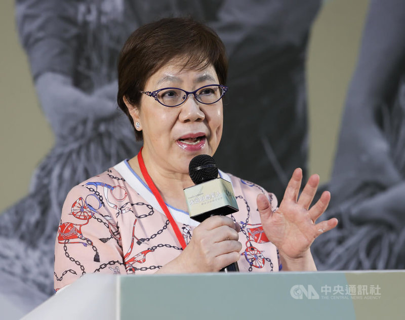 豐年社29日上午在台北舉辦「永遠的農業人:李登輝與台灣農業」新書發表會,李登輝基金會董事長李安妮(圖)出席致詞。中央社記者謝佳璋攝 111年7月29日