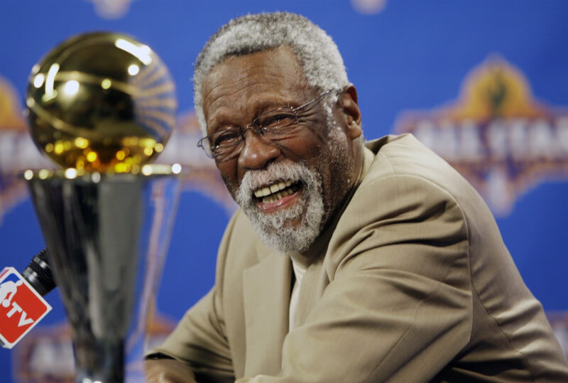 以88歲高齡辭世的比爾．羅素是聯盟首位非裔超級巨星，曾獲11枚NBA總冠軍戒指。（美聯社）