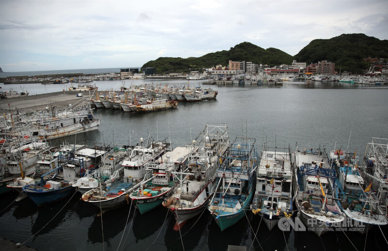 中國2日暫停輸入眾多台灣食品，目前農委會已掌握3家茶葉業者、約700艘漁船在名單中。圖為停靠基隆八斗子漁港漁船。（中央社檔案照片）