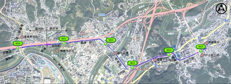 新北市政府捷運工程局5日表示,汐東捷運是汐止地區與周邊聯外交通的重要運具,請行政院盡速核定,不要再受還沒完成綜合規劃及環境影響評估的基隆捷運影響而延宕。圖為汐東捷運路網圖。(新北捷運局提供)中央社記者黃旭昇新北攝 111年8月5日