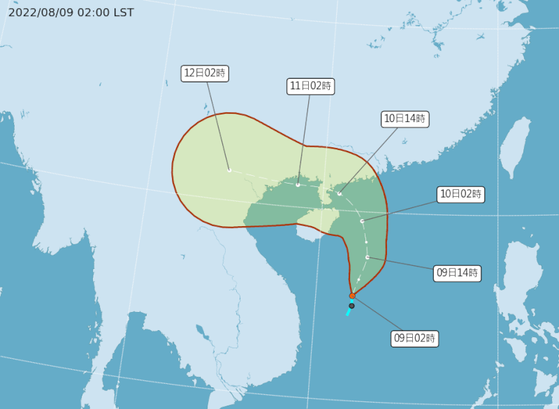 氣象專家吳德榮表示，颱風木蘭預計10日生成、無侵台機會。（圖取自中央氣象局網頁cwb.gov.tw）
