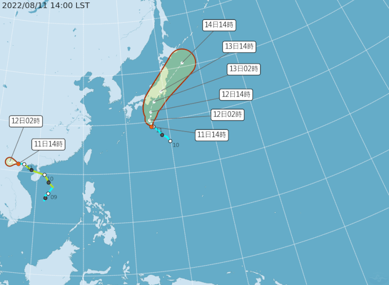 位於日本南方海面的熱帶性低氣壓最快11日晚間增強為颱風米雷，但對台無影響。（圖取自中央氣象局網頁cwb.gov.tw）