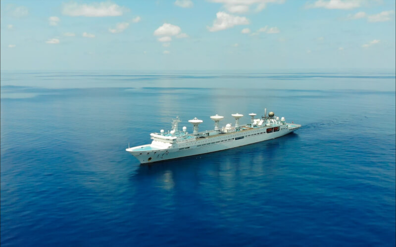 斯里蘭卡官員透露，斯里蘭卡政府13日授予具爭議性的中國研究船遠望5號靠港許可。圖為遠望5號。（中新社）