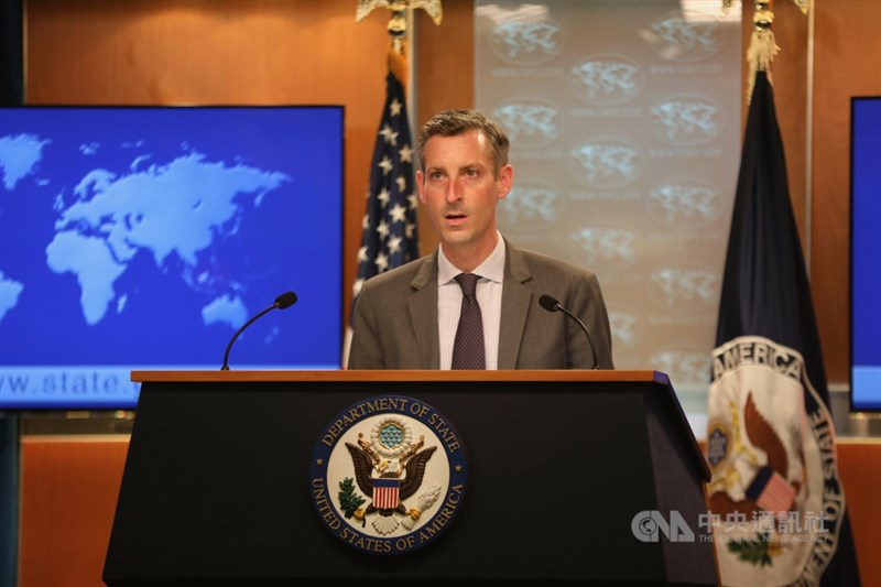 美國國務院發言人普萊斯22日表示，美方近期有與日韓商討台海情勢。（中央社檔案照片）