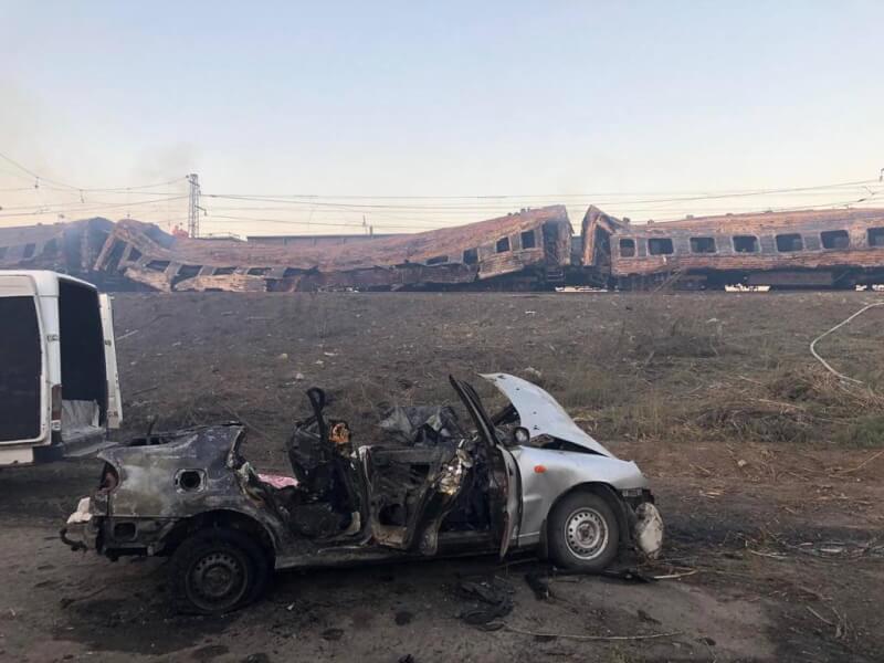 俄羅斯在24日烏克蘭獨立日發動攻擊炸毀一列火車，已知25死。（圖取自facebook.com/olenazelenska.official）